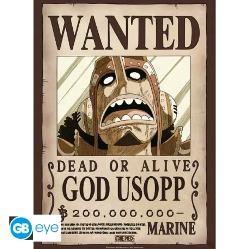 GBEYE Αφίσα One Piece Wanted God Usopp Κάθετη 52x38 cm