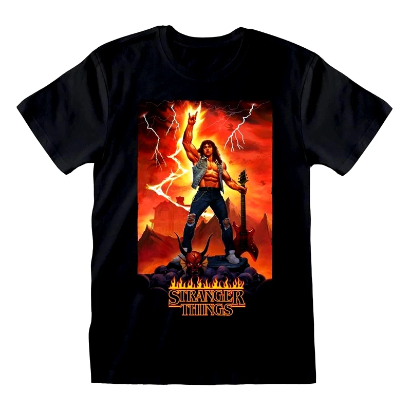 HEROES INC. T-shirt Heroes Inc. Stranger Things Eddie Rocks - Μαύρο
