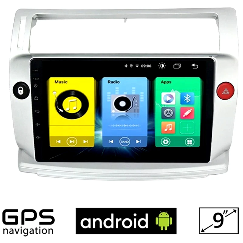 OEM OEM Ηχοσύστημα Αυτοκινήτου Citroen C4 (2004-2010) Οθόνη αφής 9 16GB+2GB Μαύρο