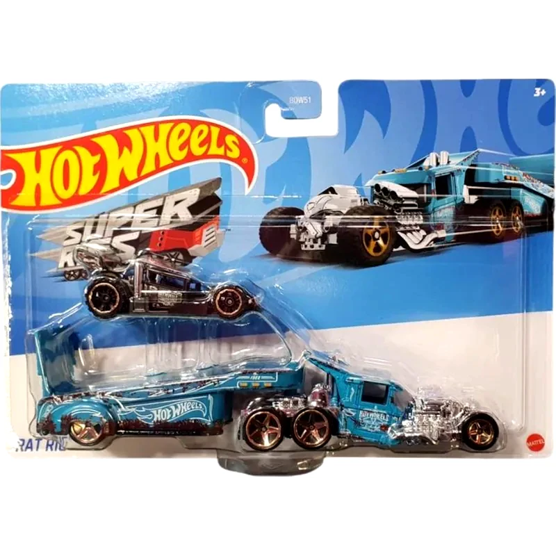 MATTEL Hot Wheels Φορτηγό και Αυτοκινητάκι Super Rigs - Rat Rig