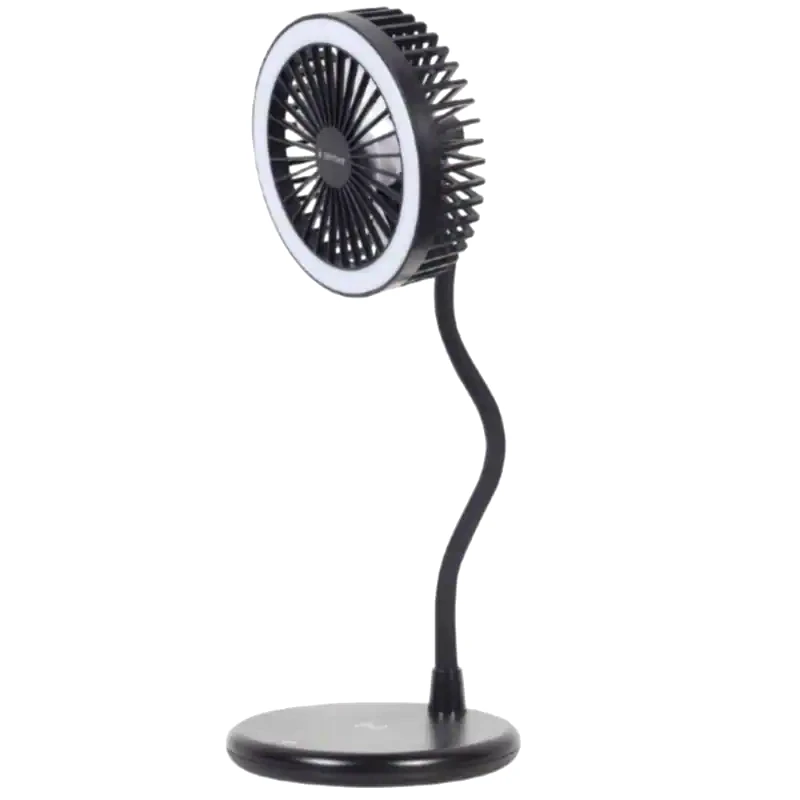 GEMBIRD GEMBIRD TA-WPC10-LEDFAN-01 Ανεμιστήρας Επιτραπέζιος με LED Φωτισμό και Ασύρματο Φορτιστή
