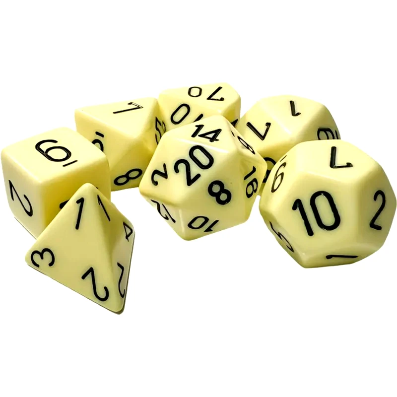 CHESSEX Opaque Pastel Yellow/Black Polyhedral 7-die Set CHESSEX