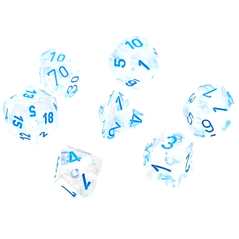 CHESSEX Borealis Luminary - Icicle/light Blue Mini 7-die Set CHESSEX