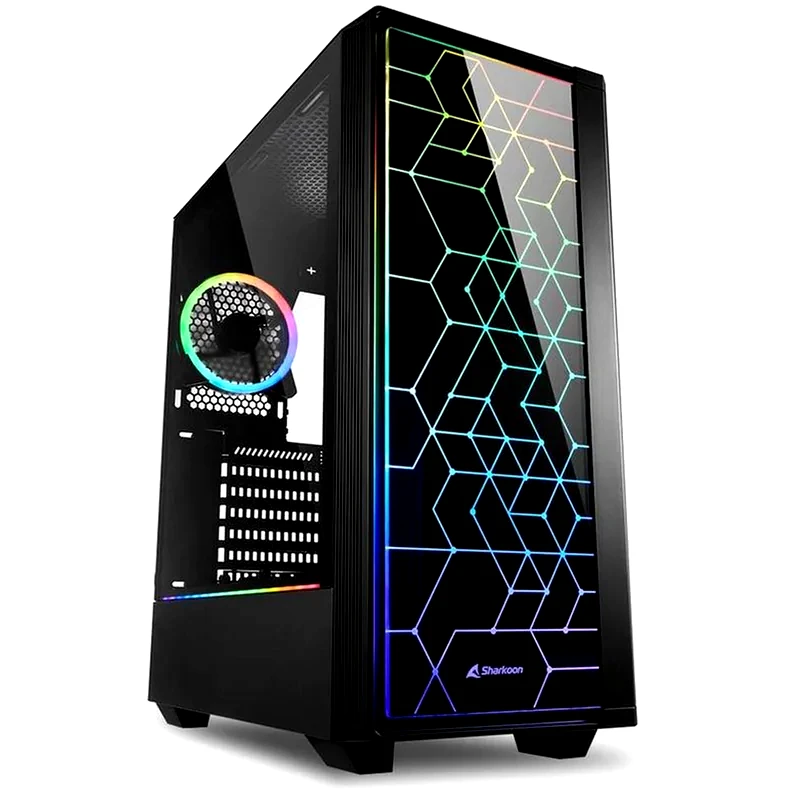 SHARKOON Κουτί Desktop Sharkoon RGB LIT 100 Midi Tower - Μαύρο