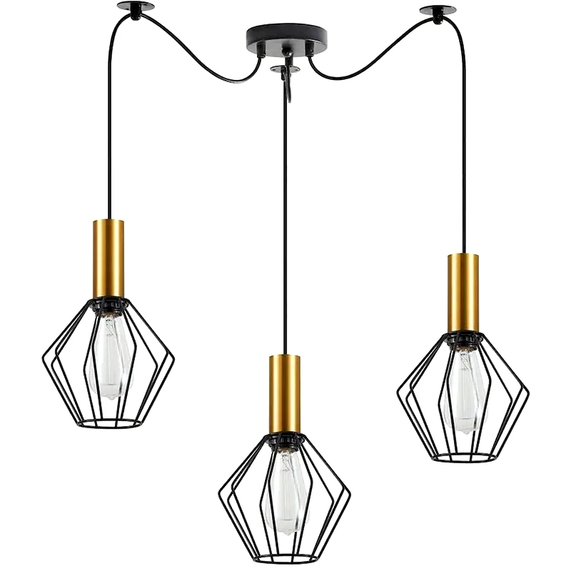 HOMELIGHTING Φωτιστικό Οροφής Τρίφωτο Homelighting 77-8619 Μεταλλικό - Μαύρο/Χρυσό