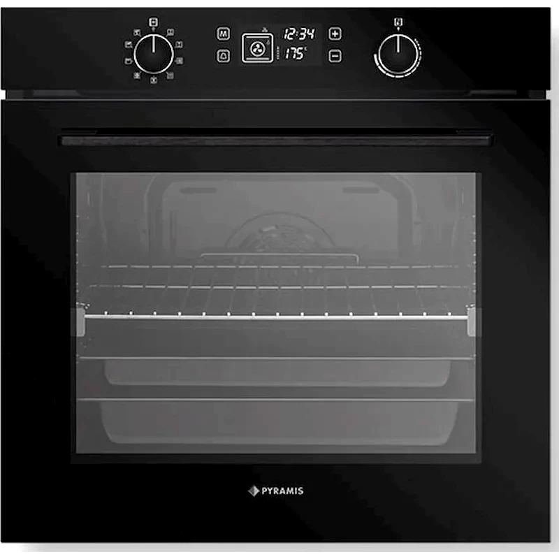 PYRAMIS PYRAMIS PO78082009SBL 78 Lt Μαύρο Εντοιχιζόμενος Φούρνος Άνω Πάγκου