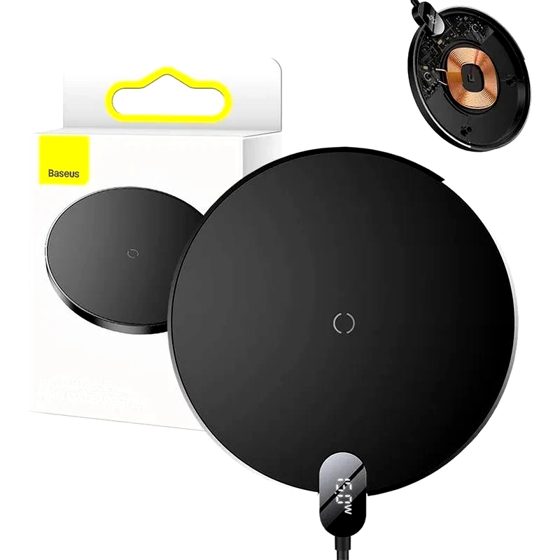 BASEUS Inductive Ασύρματος Φορτιστής Baseus Digital Led 15W - Μαύρο