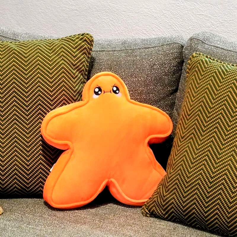 RATHSKELLERS Λούτρινο RATHSKELLERS Μαξιλάρι Meeplemoods Happy Vs Angry Signature Orange (35cm)