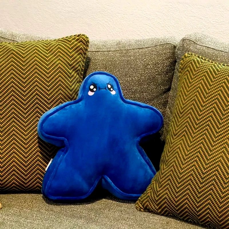 RATHSKELLERS Λούτρινο RATHSKELLERS Μαξιλάρι Meeplemoods Happy Vs Angry Deep Blue (20cm)