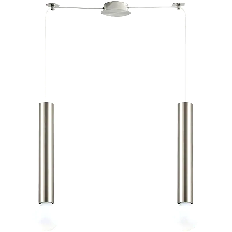 HOMELIGHTING Φωτιστικό Οροφής Δίφωτο Homelighting Adept Tube 77-8661 Μεταλλικό - Ασημί
