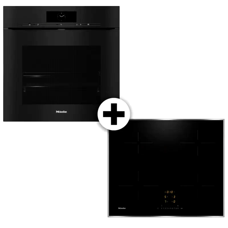 MIELE MIELE H7860 BPX KM7361FRD 76 Lt Μαύρο Eντοιχιζόμενο Σετ Φούρνος και Εστία