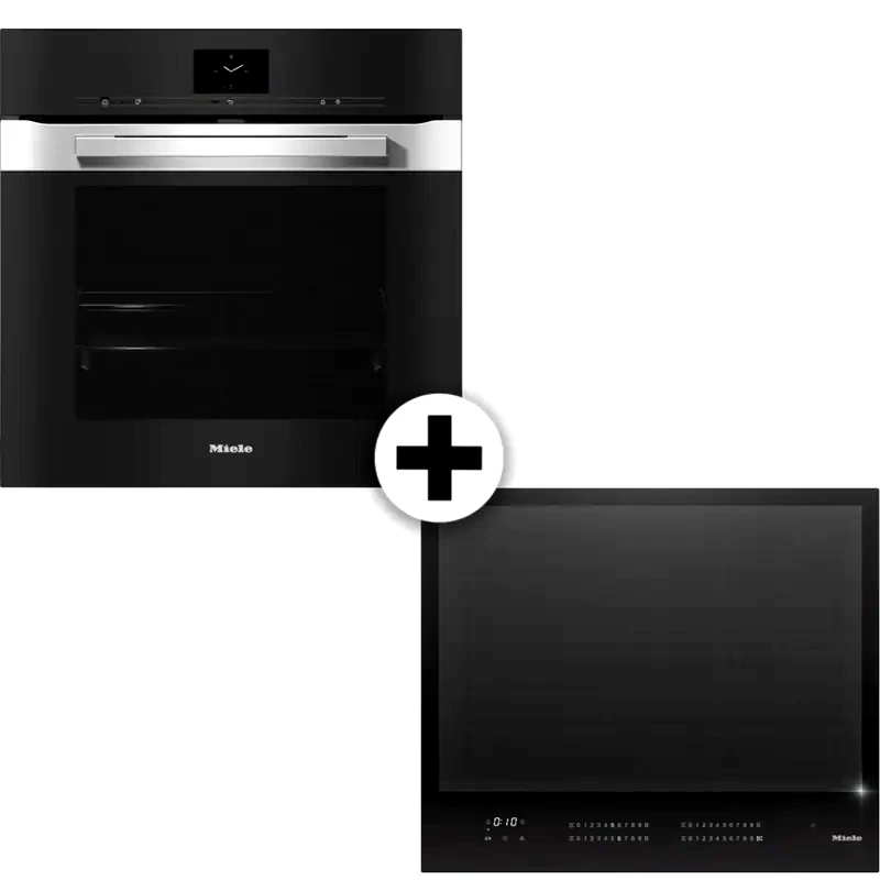 MIELE MIELE H7660BP KM7867-1 FL 76 Lt Μαύρο Eντοιχιζόμενο Σετ Φούρνος και Εστία