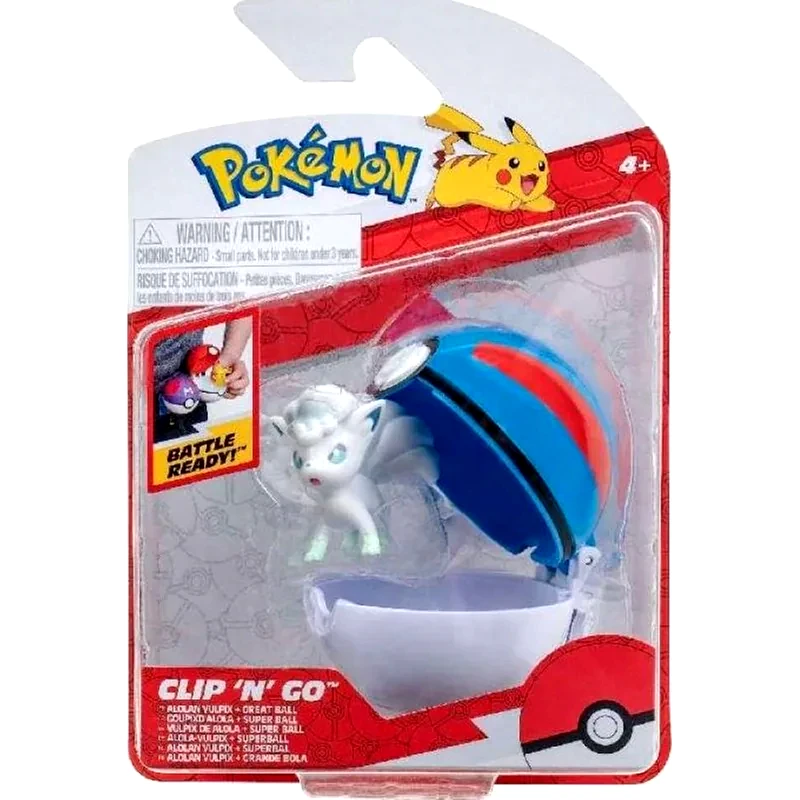 JAZWARES Φιγούρα Jazwares Pokemon Clip n Go - Great Ball With Alolan Vulpix (5cm)