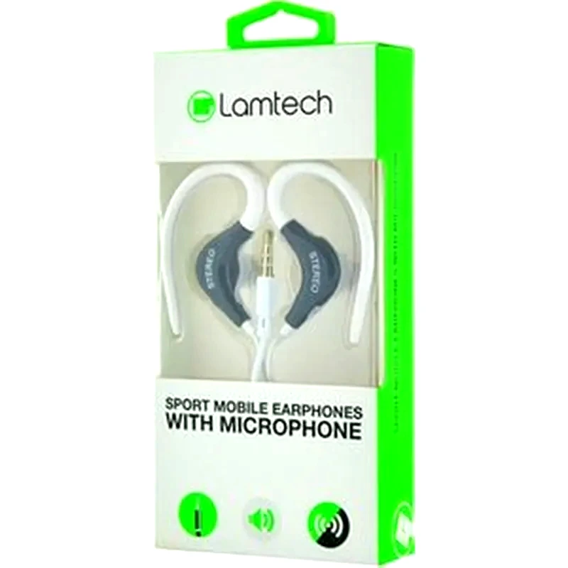 Lamtech Sport Mobile Earphones With Mic White (lam020229)