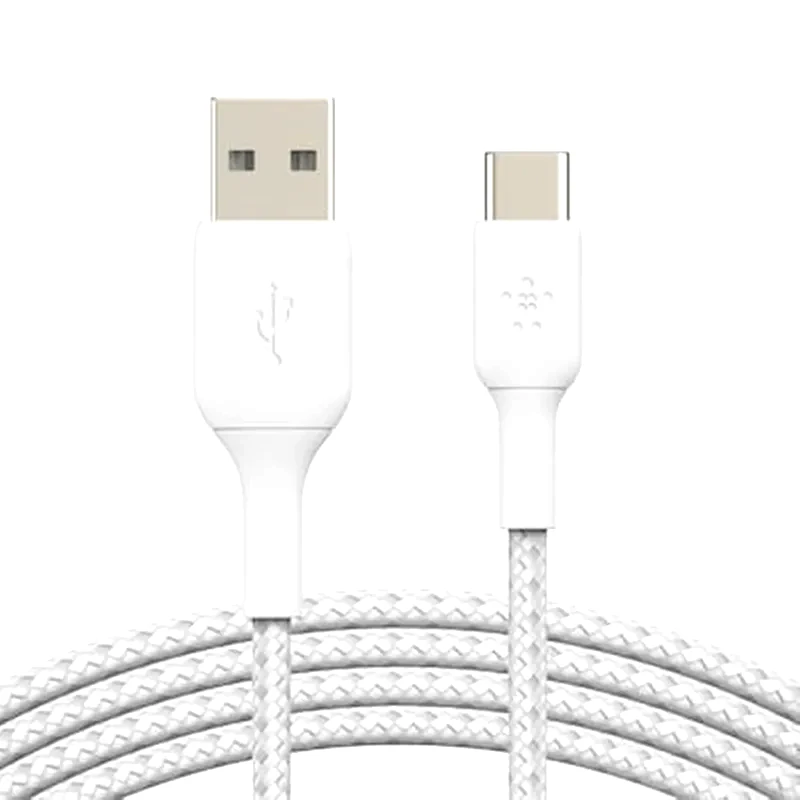 BELKIN Καλώδιο δεδομένων Belkin Cab002bt0mwh Braided Usb-C to Usb 0.15m - White