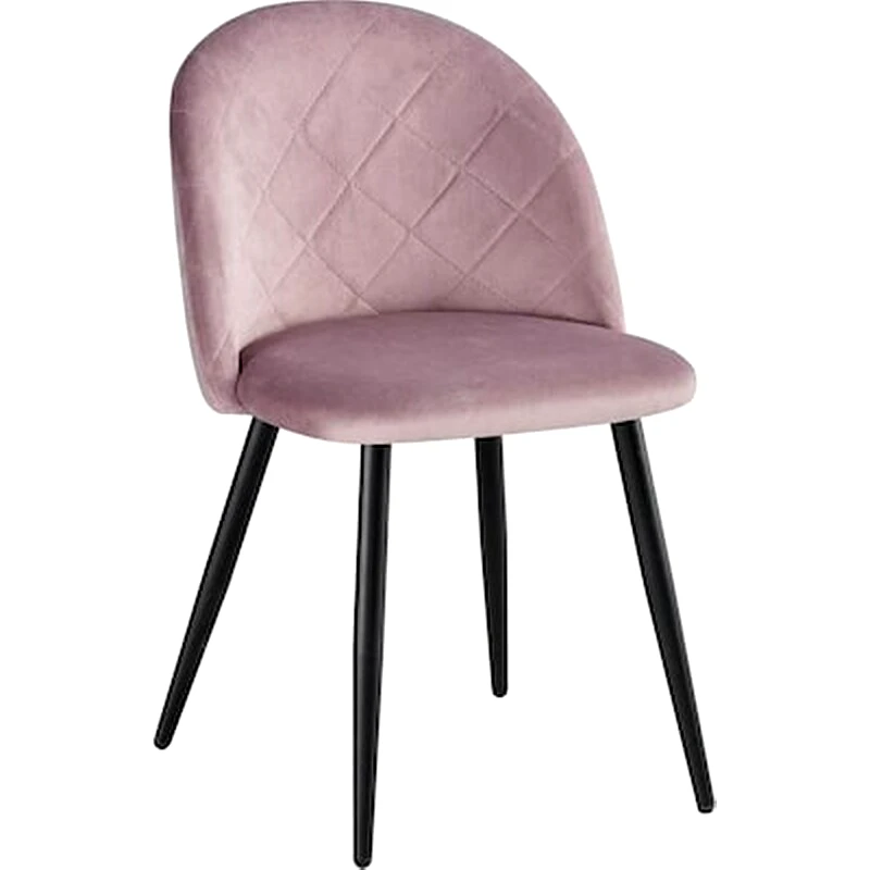 WOODWELL Καρέκλα Woodwell Μεταλλική/Υφασματινή Σετ 4 Τμχ - Velure Dirty Pink