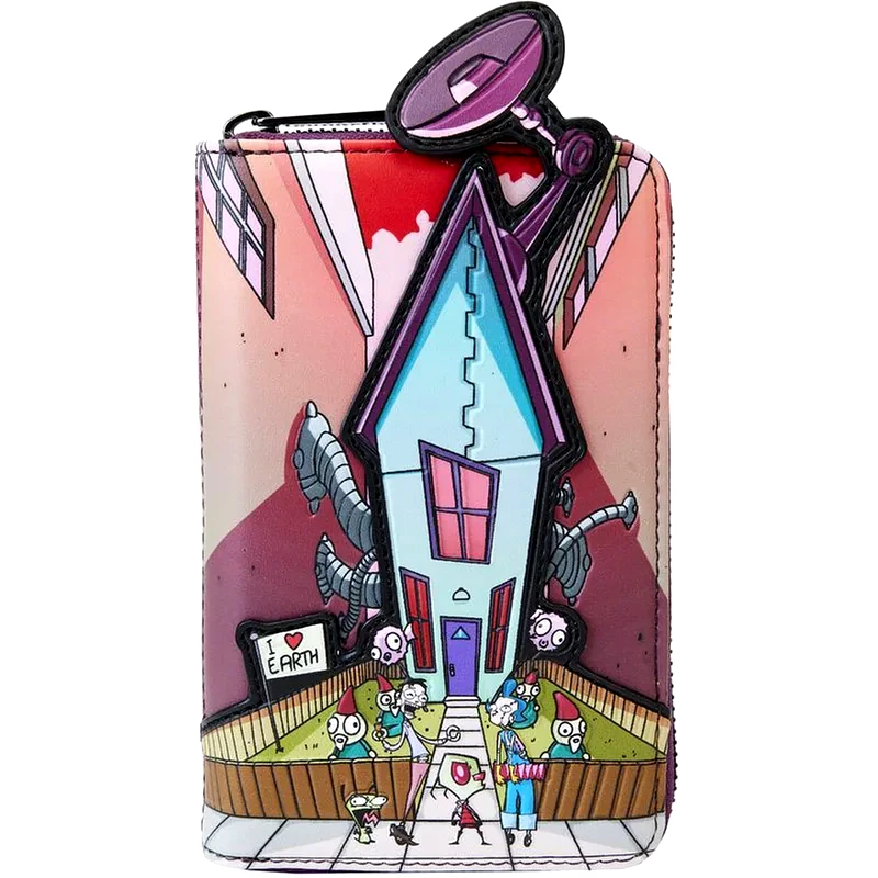 LOUNGEFLY Πορτοφόλι Loungefly - Nickelodeon: Invader Zim - Secret Lair Zip Around Wallet (NICWA0036)