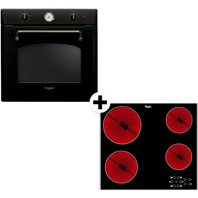 WHIRLPOOL WHIRLPOOL AKT 8090 LX WTAC8411 SC AN 73 Lt Μαύρο Εντοιχιζόμενο Σετ Φούρνος και Εστία
