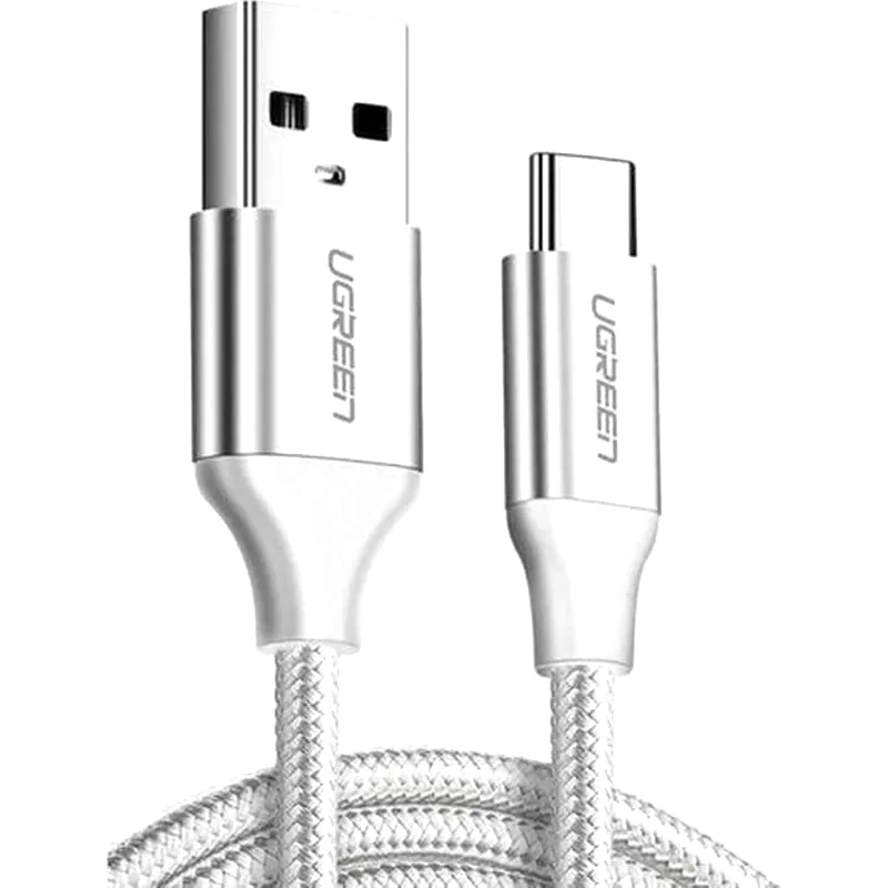 UGREEN Καλώδιο Ugreen Braided USB 2.0 A/C M/M 1m - Λευκό