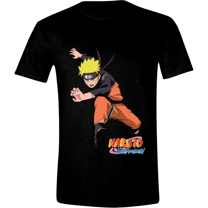 PCMERCH T-shirt Naruto Shippuden Naruto Running - Μαύρο
