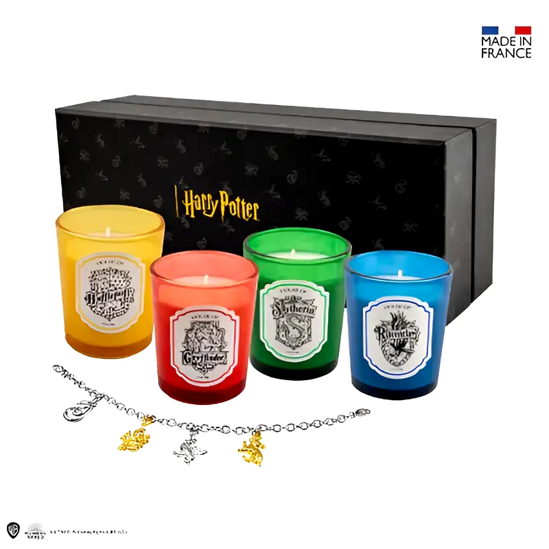 CINEREPLICAS Σετ Δώρου 4 Αρωματικά Κεριά με Βραχιόλι Harry Potter Hogwarts - Πολύχρωμο