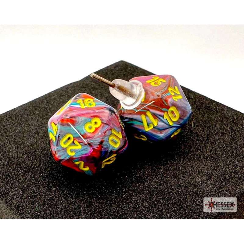 CHESSEX Καρφωτά Σκουλαρίκια Chessex Festive Mosaic Mini-poly D20 - Πολύχρωμα