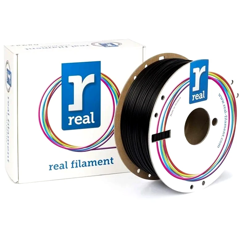 REAL FILAMENTS REAL FILAMENTS νήμα 3D εκτυπωτή PLA Recycled - 1kg 1.75mm - Μαύρο