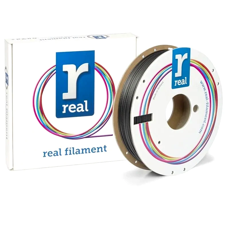 REAL FILAMENTS REAL FILAMENTS νήμα 3D εκτυπωτή PETG - 0.5kg 1.75mm - Μαύρο