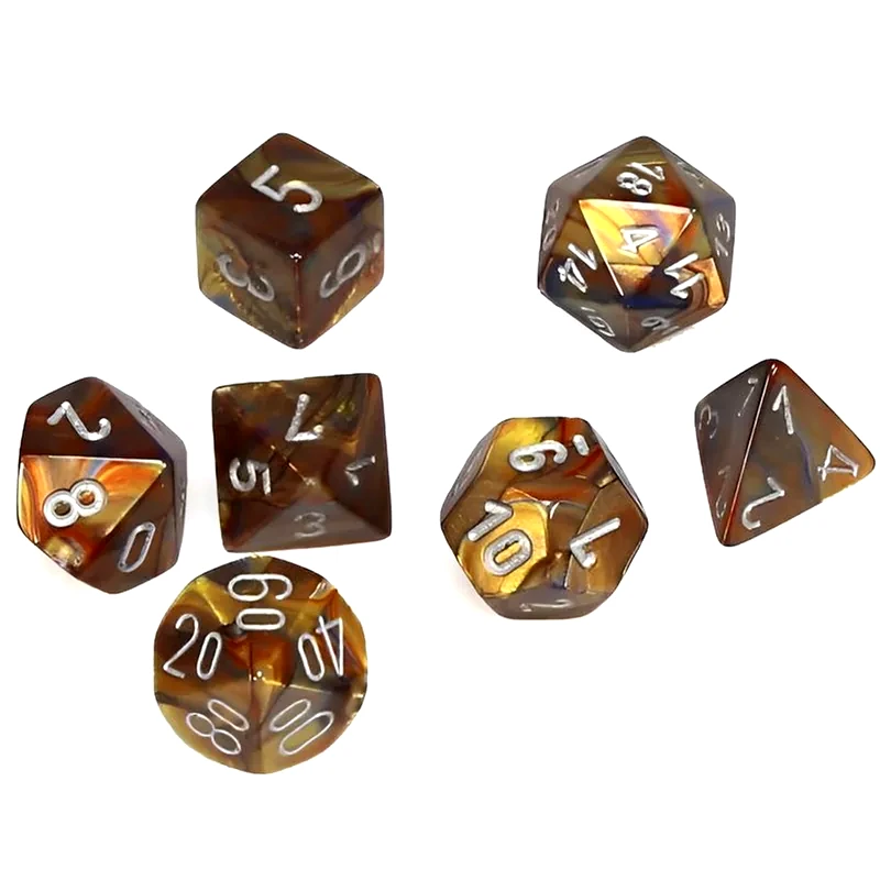 CHESSEX Lustrous Gold/silver Mini Polyhedral 7-die Set CHESSEX