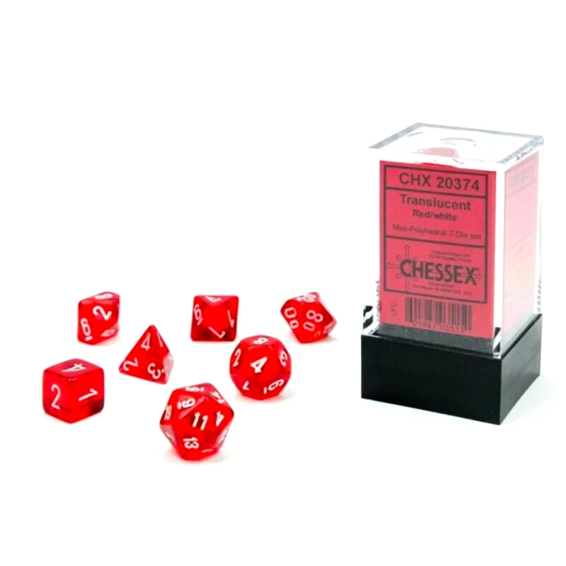 CHESSEX Translucent - Red/White Mini 7-die Set CHESSEX