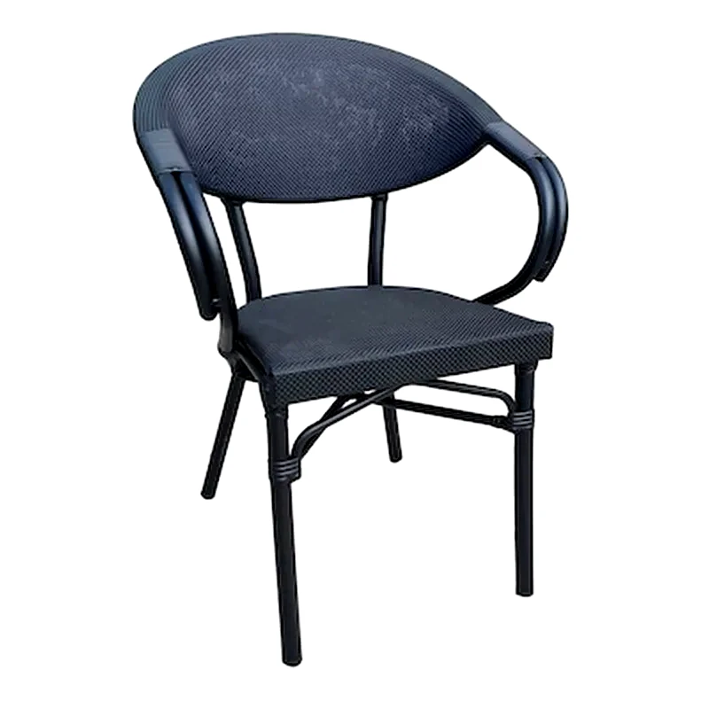 WOODWELL Costa Πολυθρόνα Dining Αλουμίνιο Textilene Μαύρο