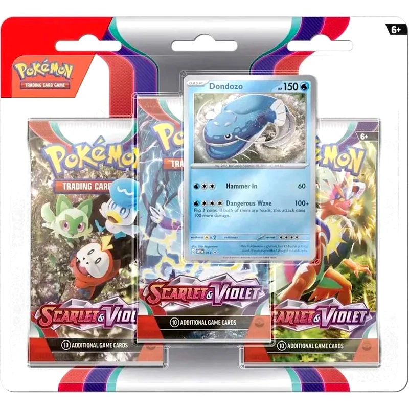 POKEMON USA Pokémon TCG: Scarlet Violet - 3-Booster Blister Dondozo Display (Pokemon USA)