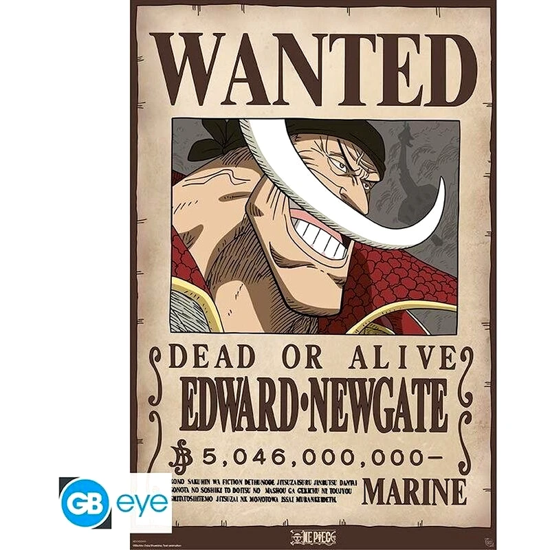GBEYE Αφίσα One Piece Edward Newgate Wanted Κάθετη 61x92 cm