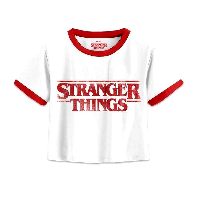 HEROES INC. T-shirt Heroes Inc. Stranger Things Distressed Logo - Λευκό/Κόκκινο