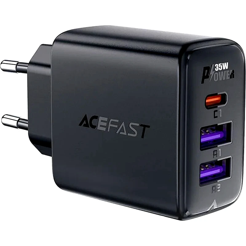 ACEFAST Wall Φορτιστής Acefast A57 Gan 2x USB-A + USB-C EU - Μαύρο