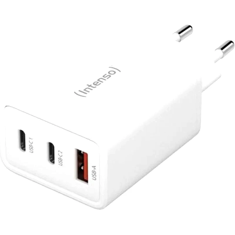 INTENSO Intenso Power Adapter Gan 1x USB-Α 2x USB-C 65W - Λευκό