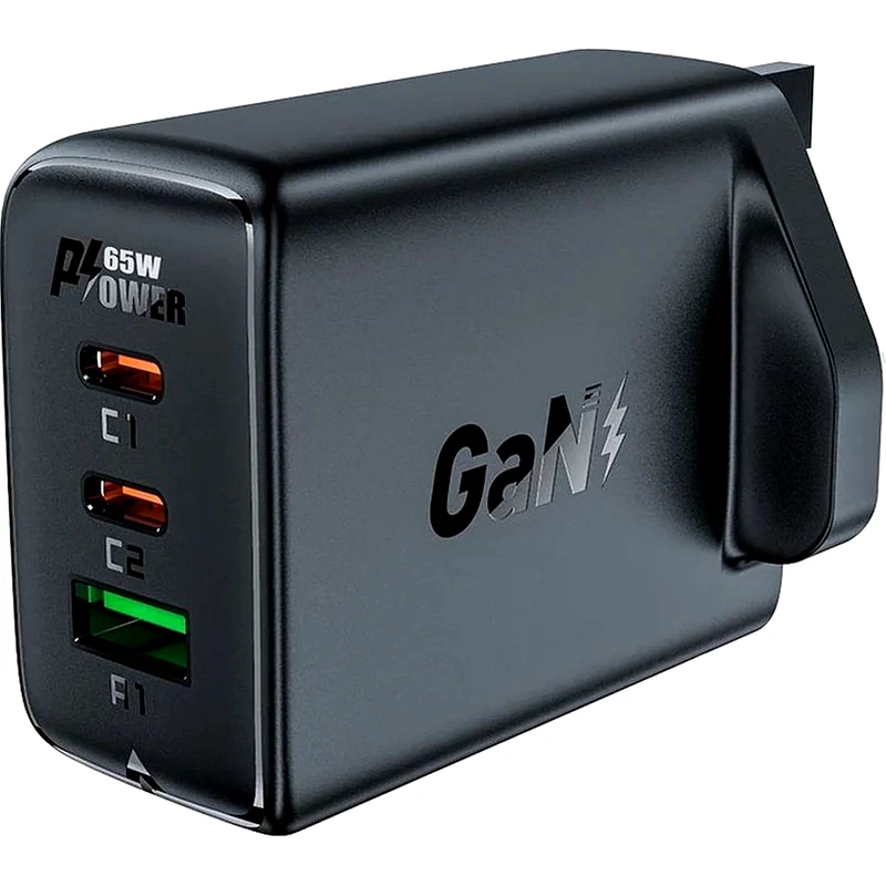 ACEFAST Φορτιστής Ταξιδίου Acefast A44 Fast Charging UK Plug 2x USB-C USB-A Gan - Μαύρο