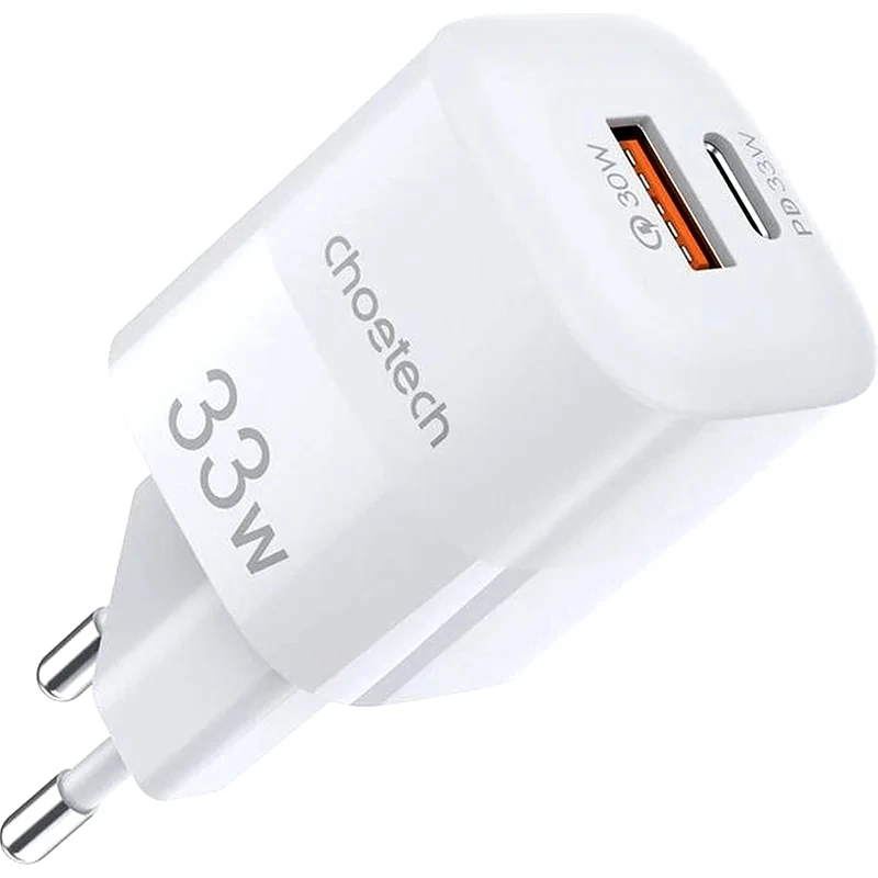 CHOETECH Wall Φορτιστής Choetech, 33W, Pd5006 A+C Dual Port - Λευκό