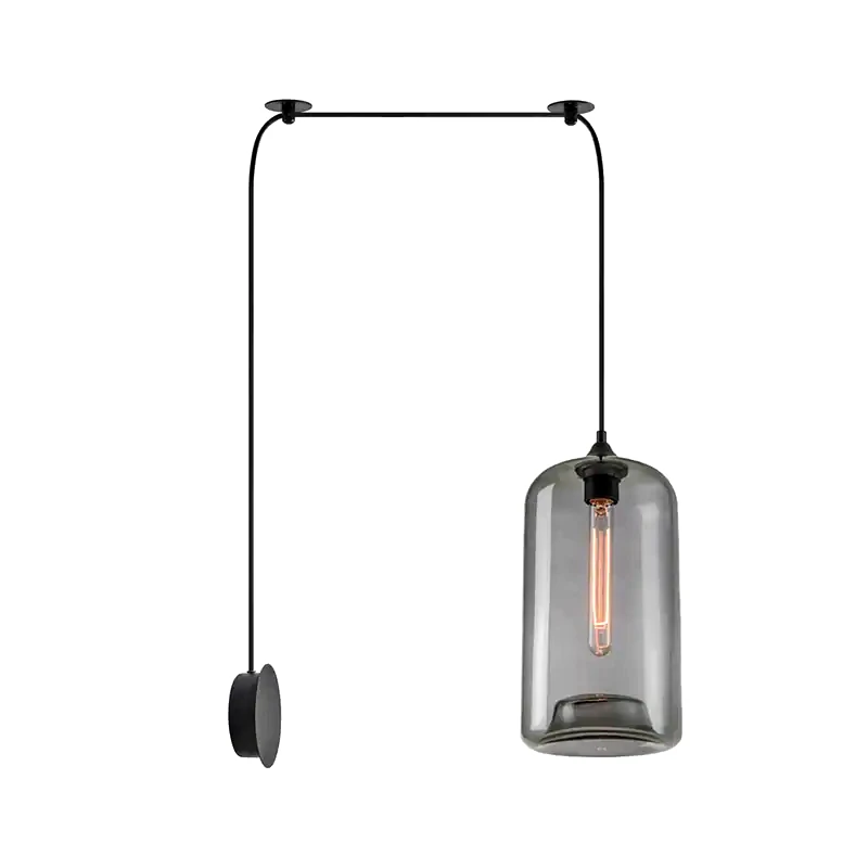 HOMELIGHTING Απλίκα Τοίχου Homelighting Feint 77-8899 Γυάλινη Φ18x30 cm - Γκρι