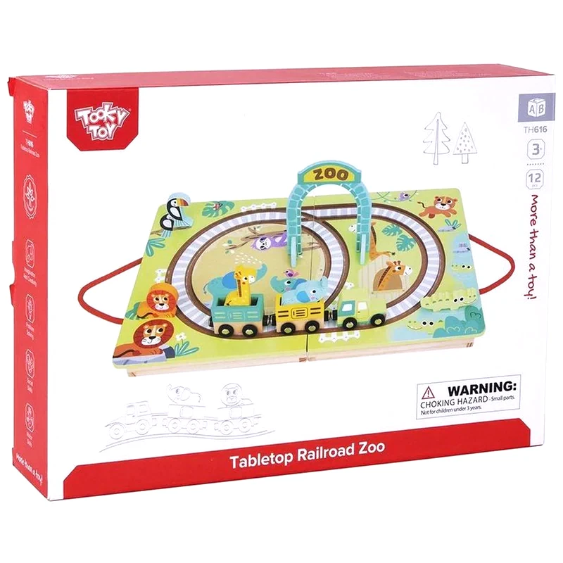 TOOKY TOY Τρενάκι Ξύλινο Βαλιτσάκι - Zoo Animals