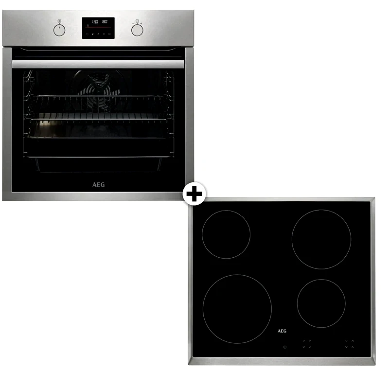 AEG AEG HK624000 XB BPS351161M 72 Lt Inox Eντοιχιζόμενο Σετ Φούρνος και Εστία
