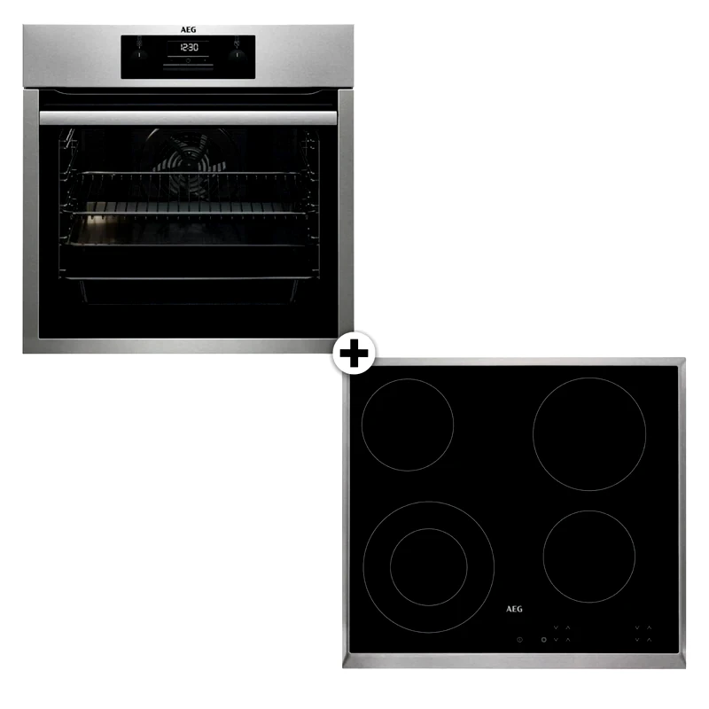 AEG AEG HK624010XB BES33111XM Eντοιχιζόμενο Σετ Φούρνος και Εστία 72 Lt Inox