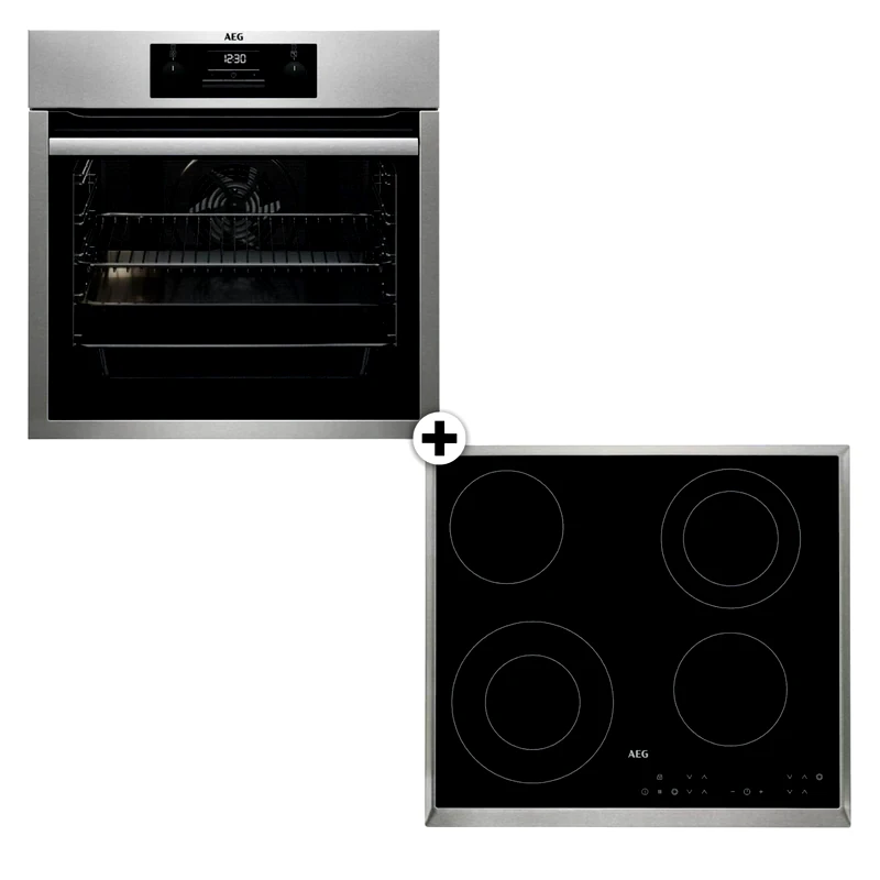 AEG AEG HK634021 XB BES33111XM Eντοιχιζόμενο Σετ Φούρνος και Εστία 72 Lt Inox