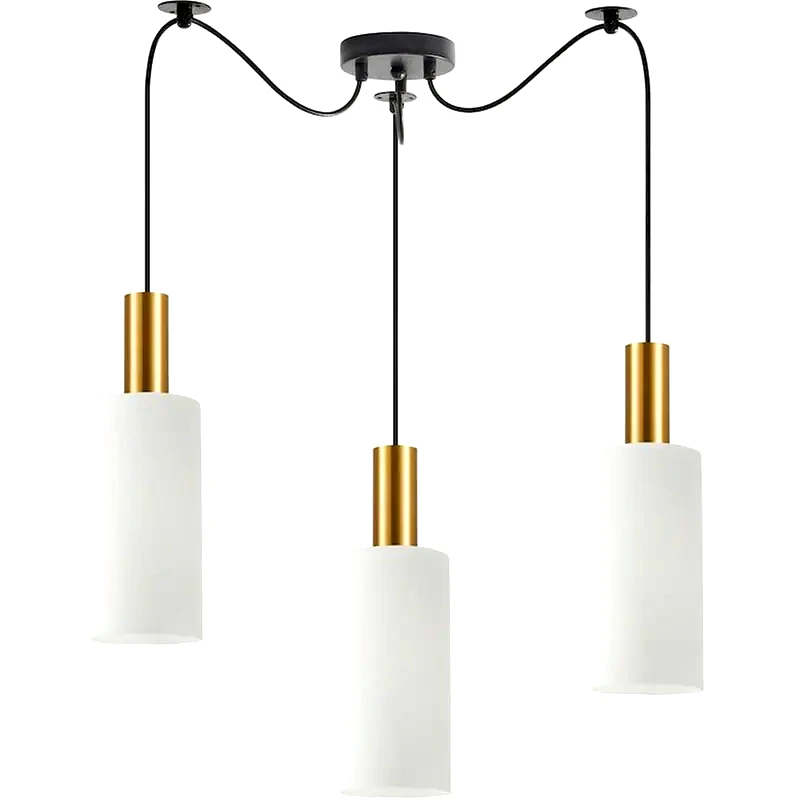 HOMELIGHTING Φωτιστικό Οροφής Τρίφωτο Homelighting 77-8654 Γυάλινο/Μεταλικό - Χρυσό/Μαύρο/Λευκό