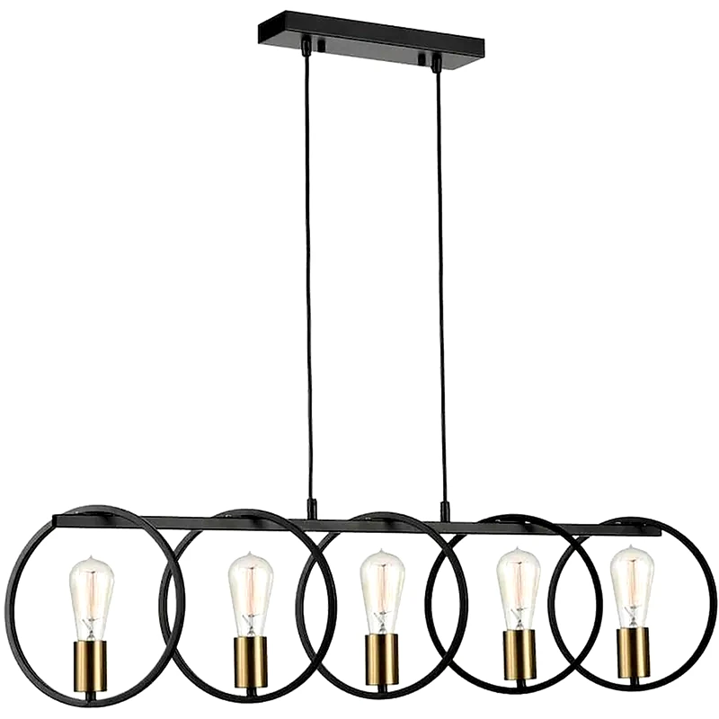 HOMELIGHTING Φωτιστικό Οροφής Πολύφωτο Homelighting Hoop 77-8176 Μεταλλικό - Μαύρο/Χρυσό