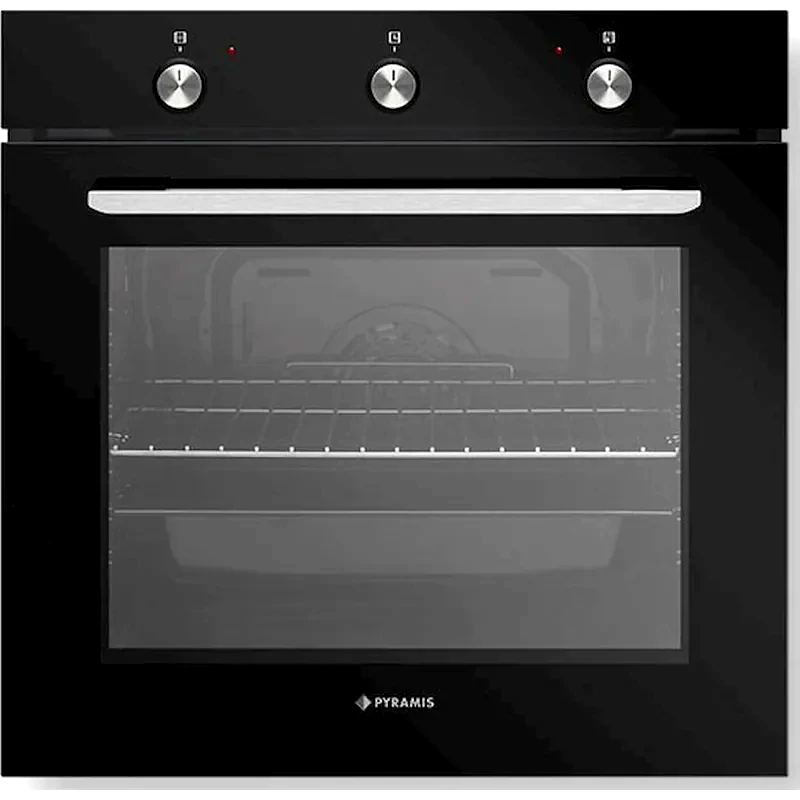 PYRAMIS PYRAMIS PO78031008PBL 78 Lt Μαύρο Εντοιχιζόμενος Φούρνος Άνω Πάγκου