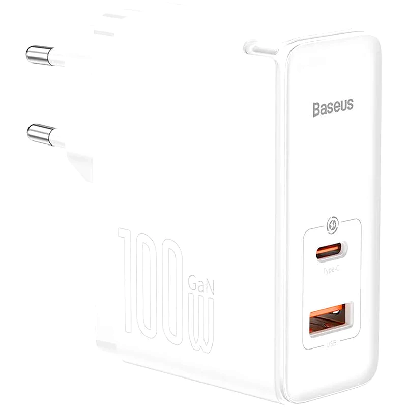 BASEUS Φορτιστής Πρίζας Baseus GaN5 Pro USB-C/ USB/ Καλώδιο USB-C 100W 1m - Λευκό
