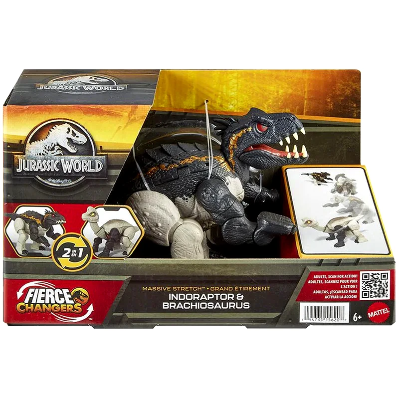 MATTEL Φιγούρα Δράσης Mattel Jurassic World: Fierce Changers Massive Stretch - Indoraptore And Brachiosaurus