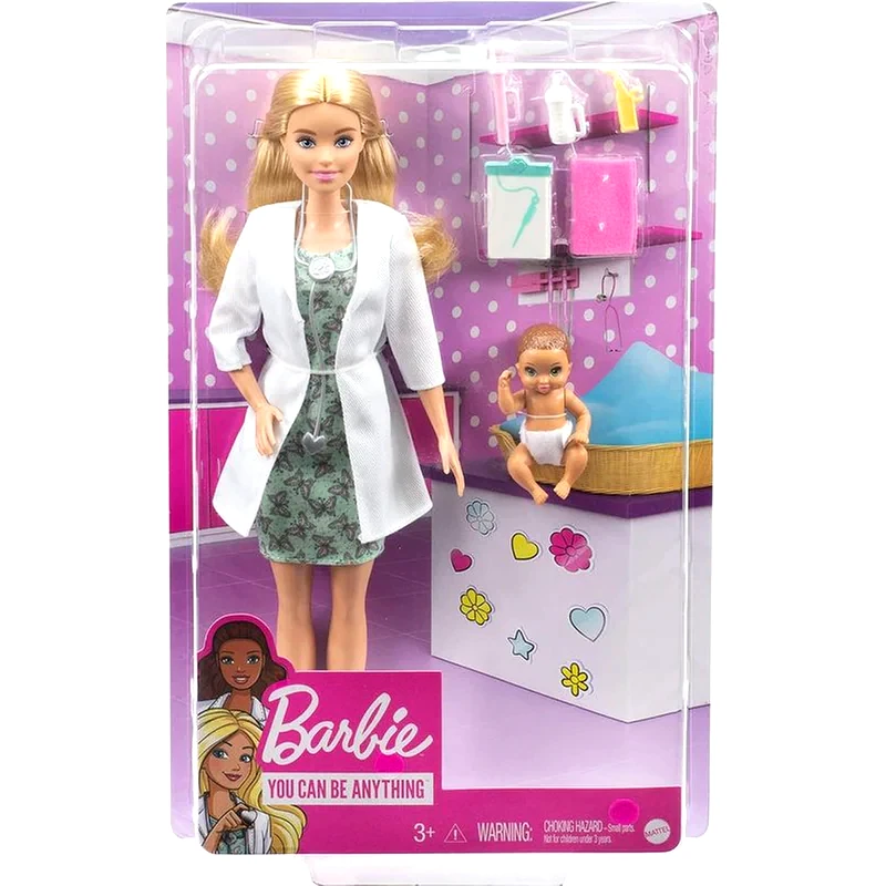 MATTEL Κούκλα Barbie You Can Be Anything Γιατρός Με Μωράκι (GVK03)
