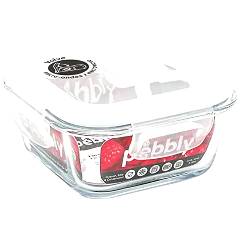 PEBBLY Φαγητοδοχείο Pebbly Γυάλινο 320ml - Διάφανο